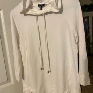White hoodie sweater size S but fit size M as well. Jones New York brand.